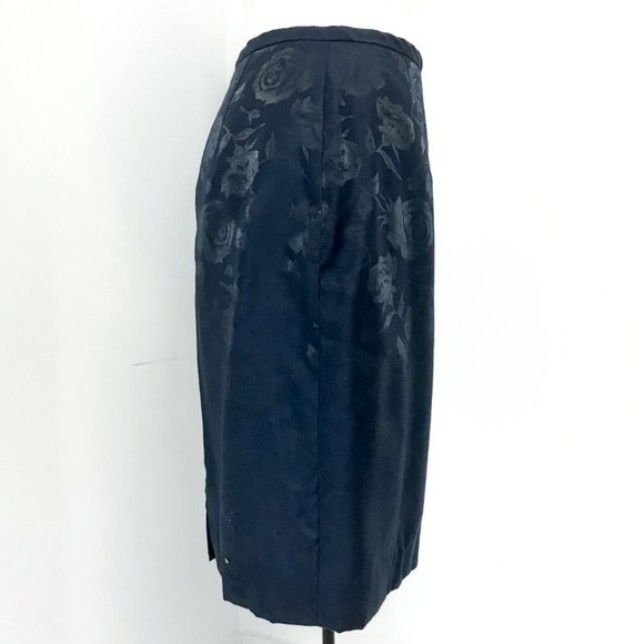 Dior 10P Metallic Floral Formal Skirt Suit Navy - Picture 9 of 15